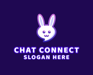 Chatting - Cute Bunny Chat logo design