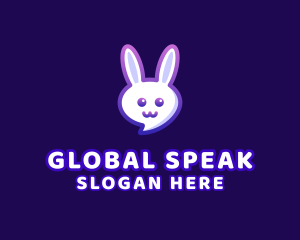 Cute Bunny Chat logo design