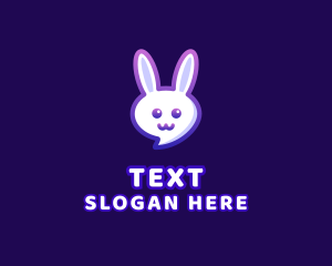 Cute Bunny Chat logo design