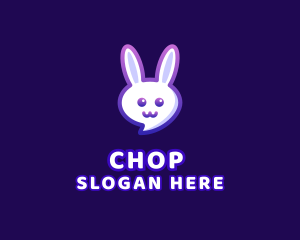 Message - Cute Bunny Chat logo design