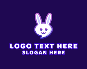 Chat - Cute Bunny Chat logo design
