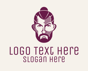 Man - Bearded Hipster Man logo design