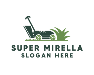 Grass Lawn Mower Logo