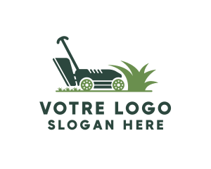 Grass Lawn Mower Logo