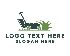 Nature - Grass Lawn Mower logo design