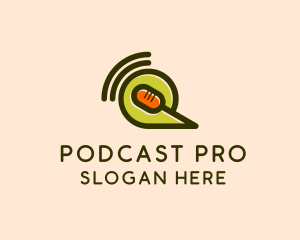 Podcaster - Microphone Signal Podcast logo design