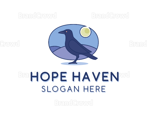 Night Raven Bird Logo