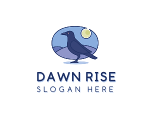 Night Raven Bird logo design