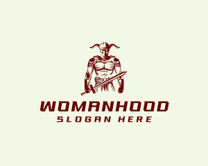 Muscular - Male Warrior Viking logo design