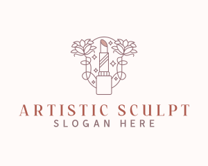 Salon Floral Lipstick logo design