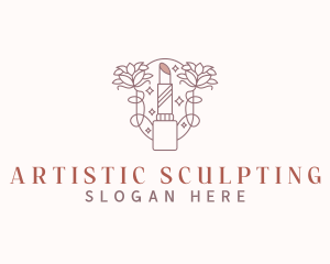 Salon Floral Lipstick logo design