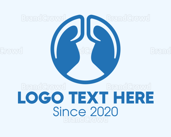 Round Blue Respiratory Lungs Logo