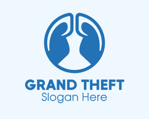 Round Blue Respiratory Lungs Logo