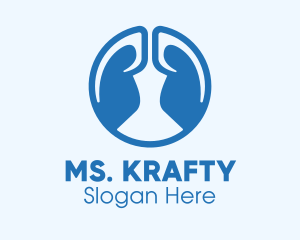 Round Blue Respiratory Lungs Logo