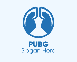 Round Blue Respiratory Lungs Logo