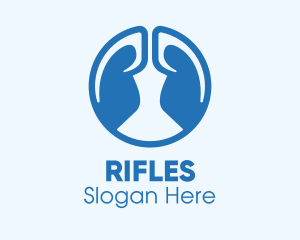 Round Blue Respiratory Lungs Logo