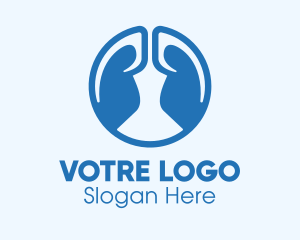 Round Blue Respiratory Lungs Logo