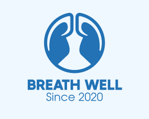 Pulmonology - Round Blue Respiratory Lungs logo design