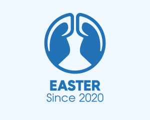 Healthcare - Round Blue Respiratory Lungs logo design