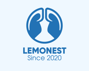 Breathing - Round Blue Respiratory Lungs logo design
