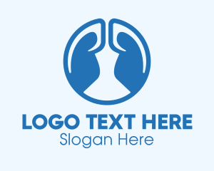 Round Blue Respiratory Lungs Logo