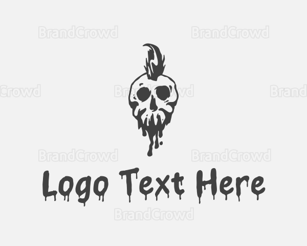 Scary Dripping Skull Logo