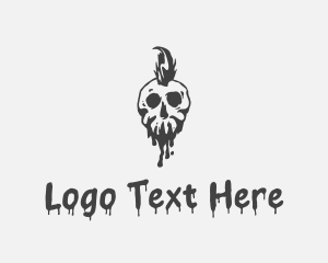 Skater - Scary Dripping Skull logo design