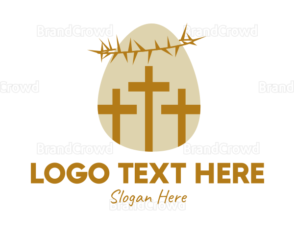 Easter Egg Christian Cross Logo