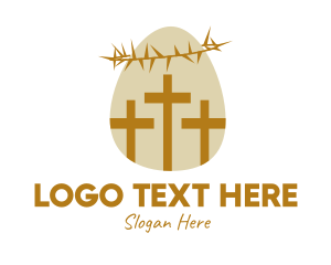 Parish - Easter Egg Christian Cross logo design