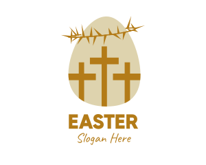 Easter Egg Christian Cross Logo