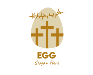 Easter Egg Christian Cross logo design