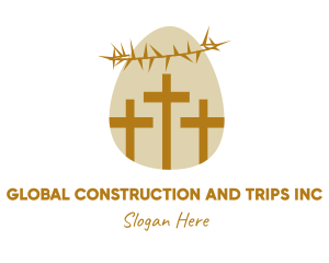 Easter Egg Christian Cross logo design