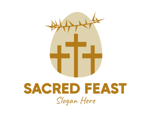 Easter Egg Christian Cross logo design