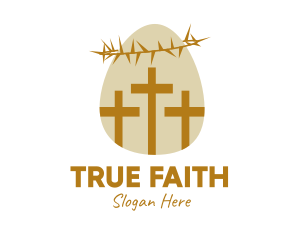Belief - Easter Egg Christian Cross logo design
