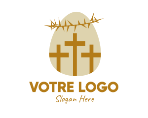 Catholic - Easter Egg Christian Cross logo design