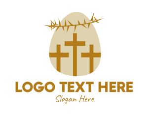 Jesus - Easter Egg Christian Cross logo design