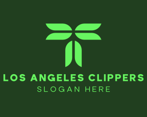 Program - Digital Eco Leaf Letter T logo design
