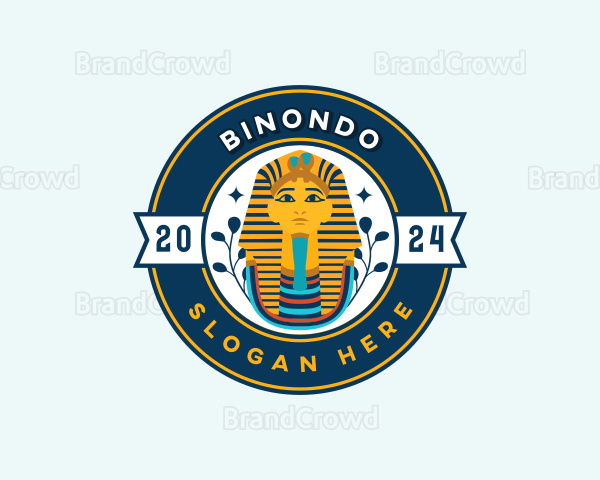 Egyptian Pharaoh Bust Decoration Logo