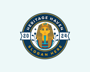 History - Egyptian Pharaoh Bust Decoration logo design