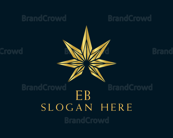 Golden Marijuana Leaf Logo