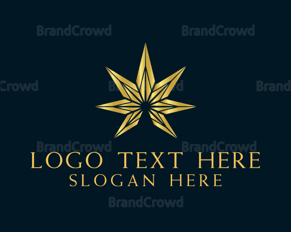 Golden Marijuana Leaf Logo