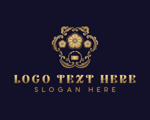 Map - Pennsylvania Floral Flower logo design