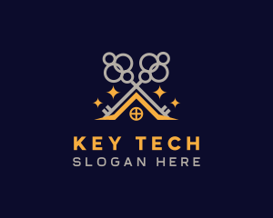 Real Estate House Key logo design