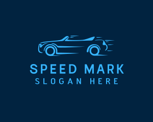 Blue Fast Racecar logo design