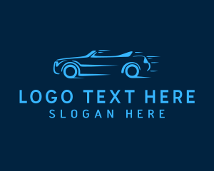 Transportation - Blue Fast Racecar logo design