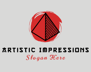 Oriental Triangle Artistic Paint logo design