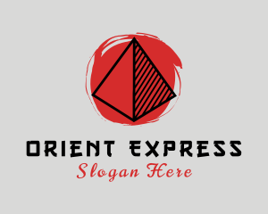 Oriental Triangle Artistic Paint logo design