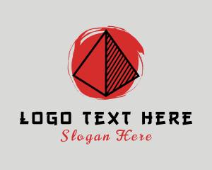 Vlogger - Oriental Triangle Artistic Paint logo design