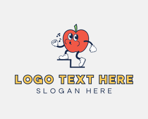 Character - Whistling Apple Cartoon logo design