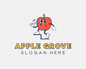 Whistling Apple Cartoon logo design